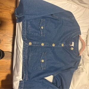 Reformation Denim Jacket with Gold Buttons